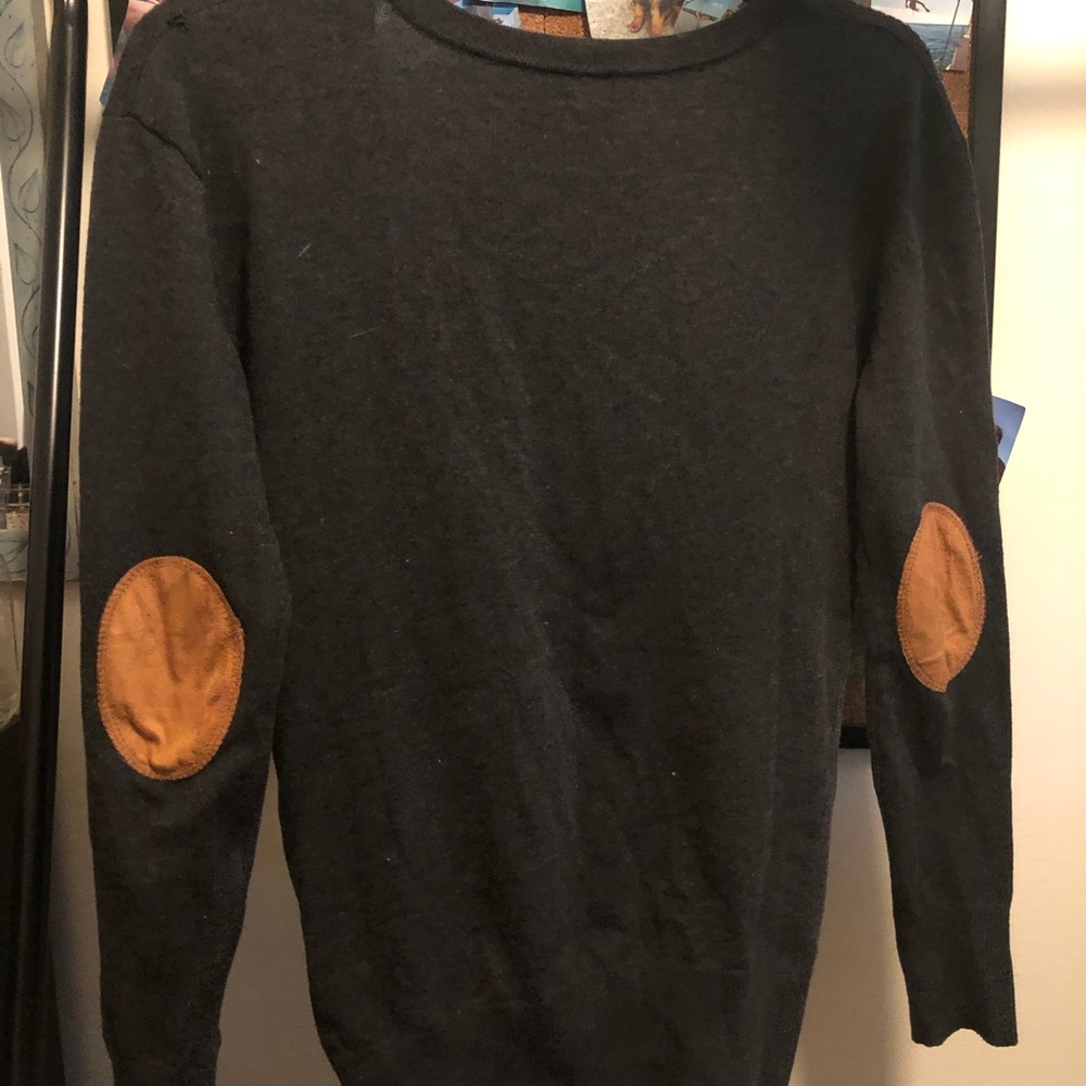 Elbow padded button up sweater